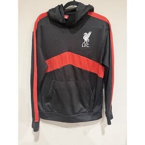 Liverpool FC Hoodie Mens Small Black Red Pullover Sweatshirt Football Club